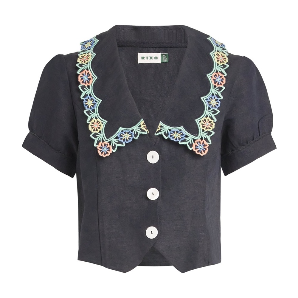 Rixo Zinia Linen Blend Top